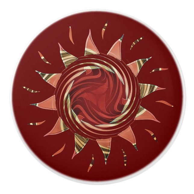 Cranberry Sun Keramik Knob Keramikknauf (Vorderseite)