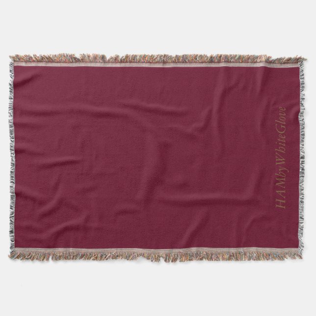 Cranberry/Tan Throw Blanket - HAMbyWhiteGlove Decke (Vorderseite)