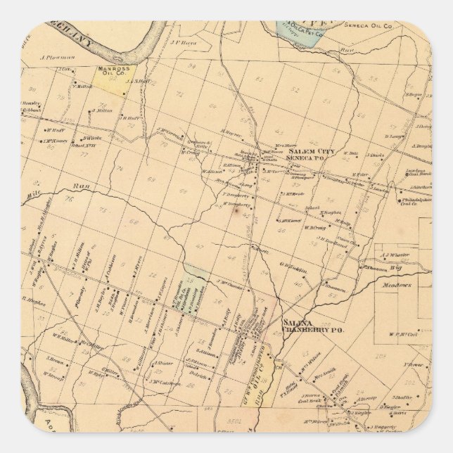 Cranberry Township Quadratischer Aufkleber (Vorderseite)