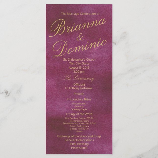 Cranberry und Goldmedaille Programm (Vorderseite)