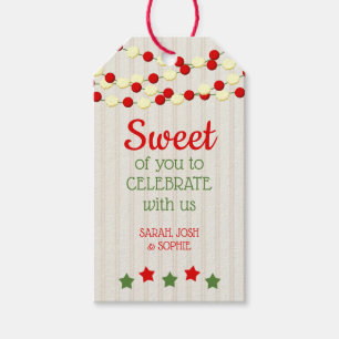 Cranberry und Popcorn Rustikale Beadboard Weihnach Geschenkanhänger