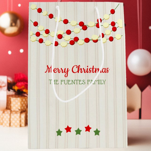 Cranberry und Popcorn Rustikale Beadboard Weihnach Mittlere Geschenktüte (Von Creator hochgeladen)