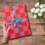 Cranberry und Rot Checkered Vintag Geschenkpapier<br><div class="desc">Cranberry und Vintages rotes Karton</div>