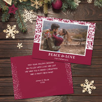 Cranberry und White Damask Weihnachts-Foto
