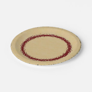 Cranberry-verketteter Glass-Look Pappteller