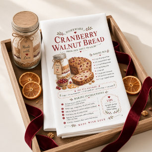 Cranberry-Walnuss-Brot-Rezept Weihnachtsküche Geschirrtuch