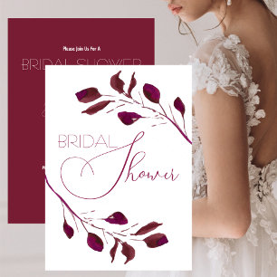 Cranberry Watercolor Brautparty Einladung