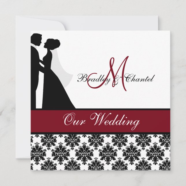 Cranberry Wedding Couple Hochzeit Einladung (Vorderseite)