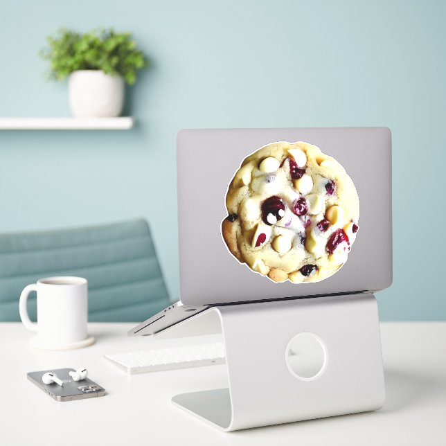 Cranberry White Chocolate Cookie Aufkleber (Laptop auf Schreibtisch)