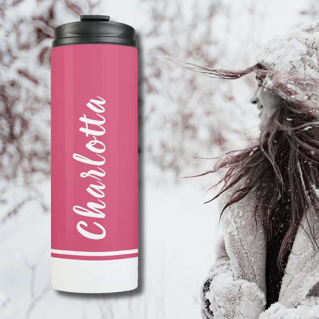 Cranberry White | elegant | Minimal | Angepasst Thermosbecher (Von Creator hochgeladen)