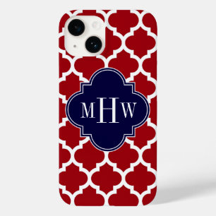 Cranberry Wht Marokkanisch #5 Navy Blau Name Monog Case-Mate iPhone 14 Hülle
