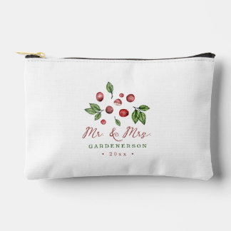 Cranberry Winter Hochzeitsdatum Zubehörtasche