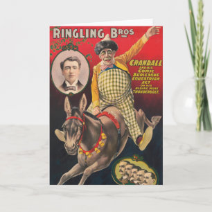 Crandall der Clown Darstellend mit seinem Maultier Karte
