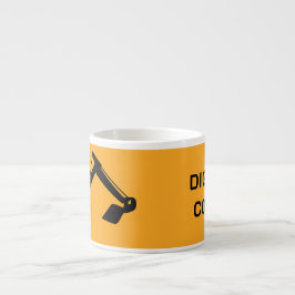 Crane Backhoe, Yellow Black, Worker  Espressotasse