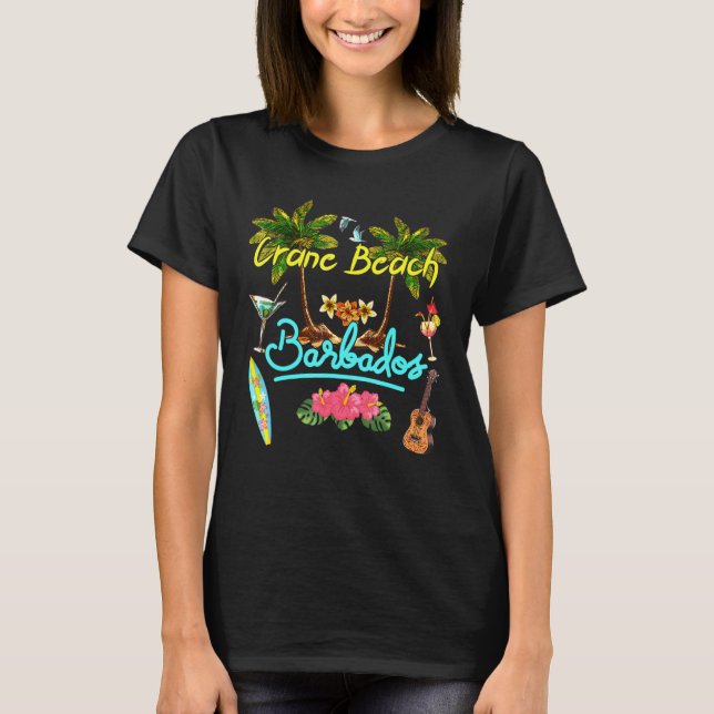 Crane Beach Barbados Beach Summer Palm Sun Set Pal T-Shirt (Vorderseite)