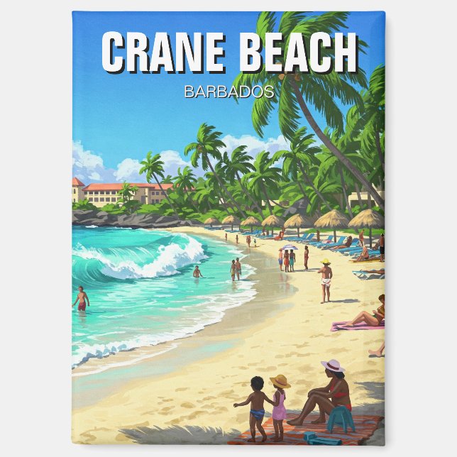 Crane Beach Barbados Travel Magnet (Vorderseite)