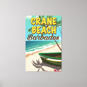 Crane Beach Barbados Urlaubs-Plakat Leinwanddruck