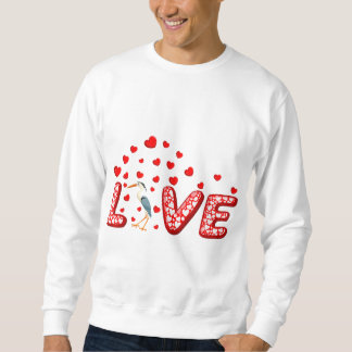 Crane Bird Lover Funny Hearts Liebe Crane Sweatshirt