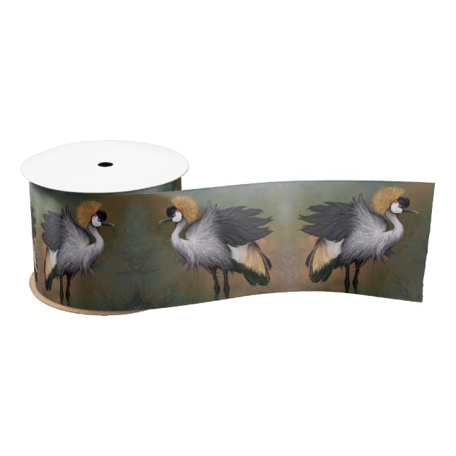 Crane Bird Ribbon Satinband (Spule)