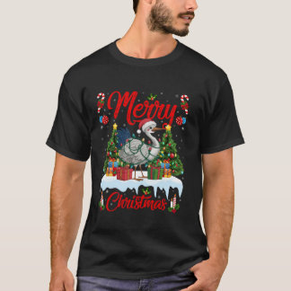 Crane Bird Xmas Tree Lighting Weihnachtsmannmütze  T-Shirt
