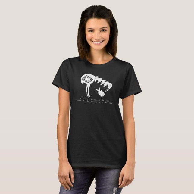 Crane Eating Fish - Mimbres Pottery Design T - Shi T-Shirt (Vorne ganz)