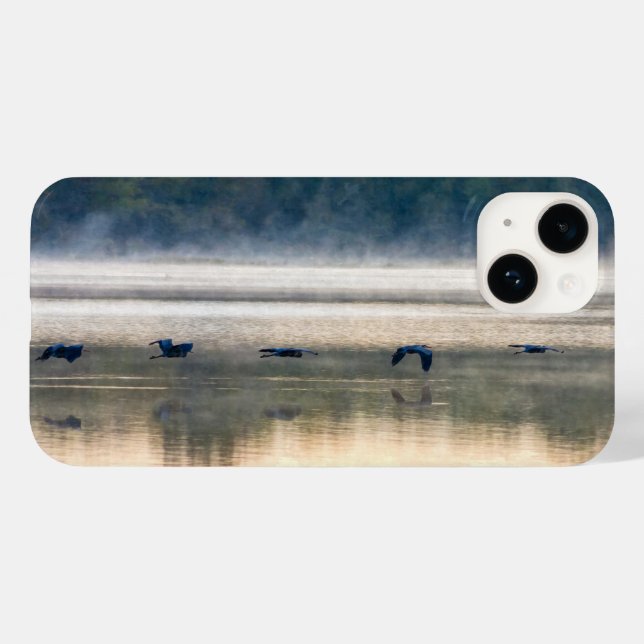 Crane Flight Painterly iPhone Case (Rückseite (Horizontal))