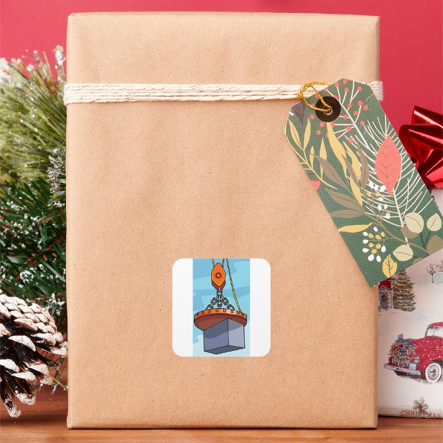 Crane Lifting Quadratischer Aufkleber (Von Creator hochgeladen)