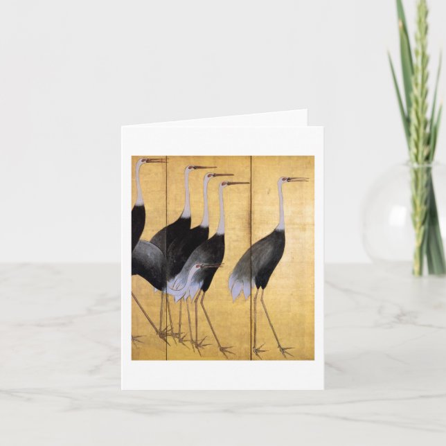 Crane, Ogata Korin, japanische Kunst Karte (Vorderseite)