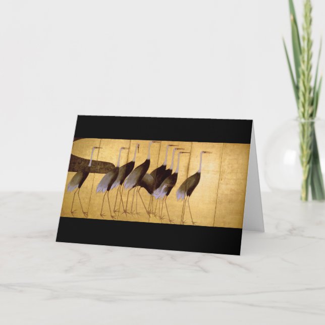 Crane, Ogata Korin, japanische Kunst Karte (Vorderseite)