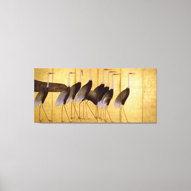 Crane, Ogata Korin, japanische Kunst Leinwanddruck (Vorderseite)