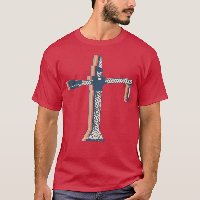 Crane Operator Construction HEO Retro Line Art boy T-Shirt (Vorderseite)