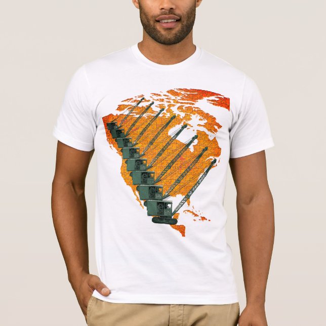 CRANE OPERATOR US MAP JIGSAW PUZZLE OPERATOR T-Shirt (Vorderseite)