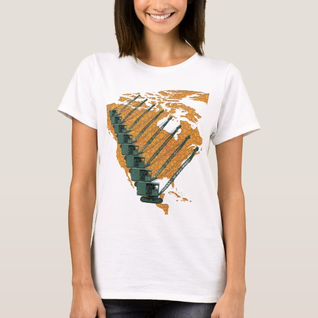 CRANE OPERATOR US MAP JIGSAW PUZZLE OPERATOR T-Shirt (Vorderseite)