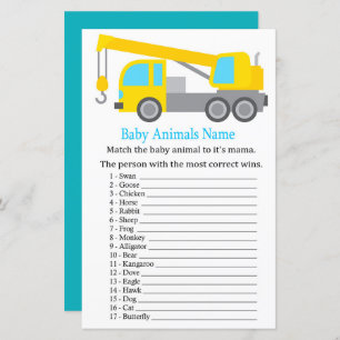 Crane Truck Baby Animes Name Game
