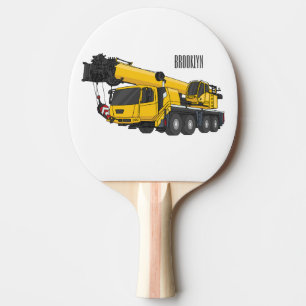 Crane truck cartoon illustration tischtennis schläger