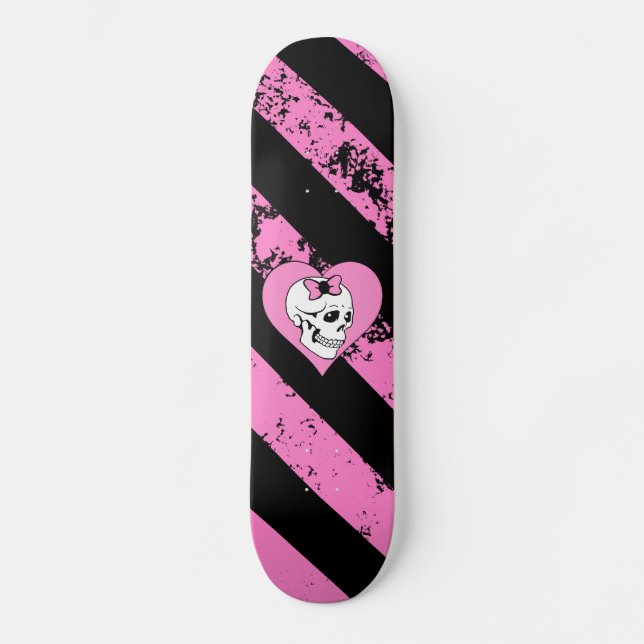 Cráneo Liebe agrietados EMO Skateboard (Vorderseite)