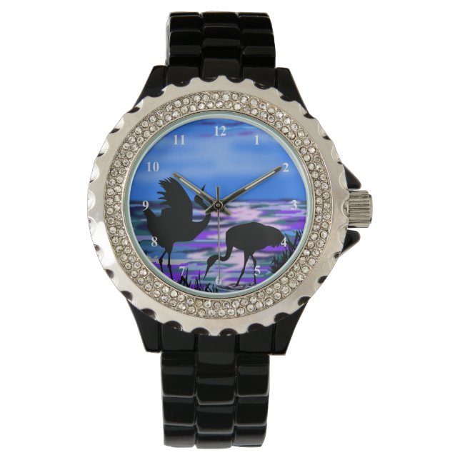 Cranes Bird Watch Armbanduhr (Vorderseite)