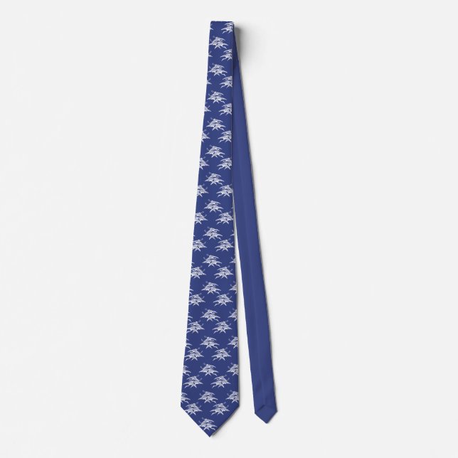 Cranes Pattern Blue Krawatte (Vorderseite)