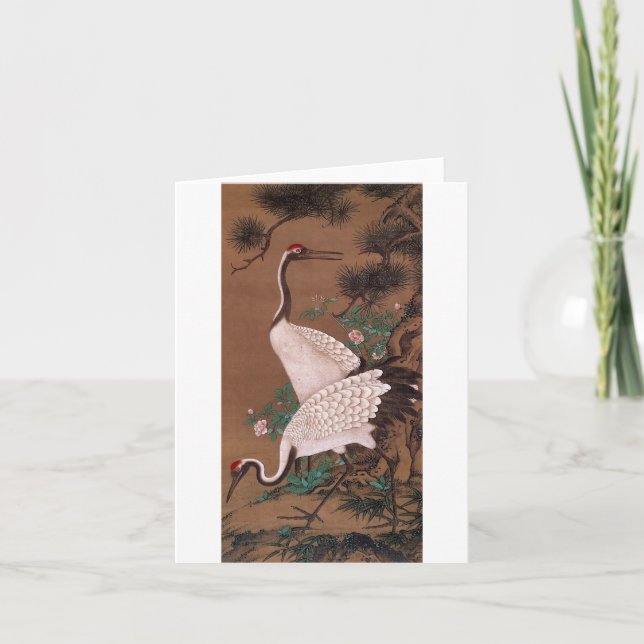 Cranes, Watanabe Shuseki, japanische Kunst Karte (Vorderseite)