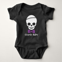 Cranio Baby Boy Skull mit Lila Bowtie