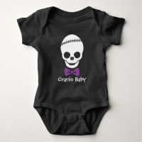 Cranio Baby Boy Skull mit Lila Bowtie