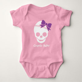 Cranio Kid Girl Skull mit Lila Bow Baby Strampler