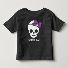 Cranio Kid Girl Skull mit Lila Bow Kleinkind T-shirt