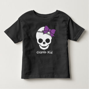 Cranio Kid Girl Skull mit Lila Bow Kleinkind T-shirt
