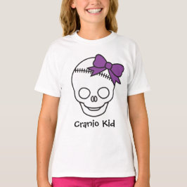 Cranio Kid Girly Skull mit Lila Bow T-Shirt