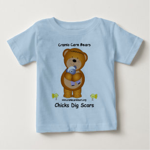 Cranio Sorgfalt-Bären - Küken-Grabungs-Narben Baby T-shirt