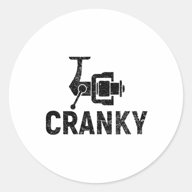 Crankit Angelköder - Verrückte Lustige Geschenkide Runder Aufkleber (Vorderseite)