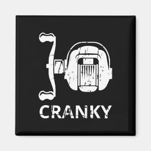 Cranky Angelrute-Shirt Rolle Lustige Angeln Und F Magnet