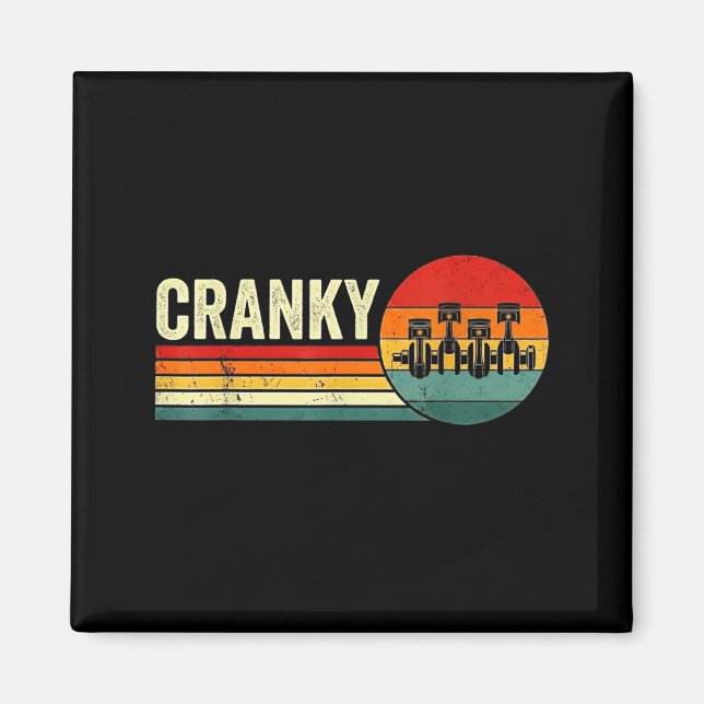 Cranky Car Engine Crankshaft Fathers Day Dad Men H Magnet (Vorne)