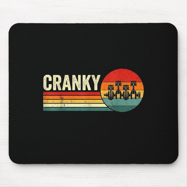 Cranky Car Engine Crankshaft Fathers Day Dad Men H Mousepad (Vorne)